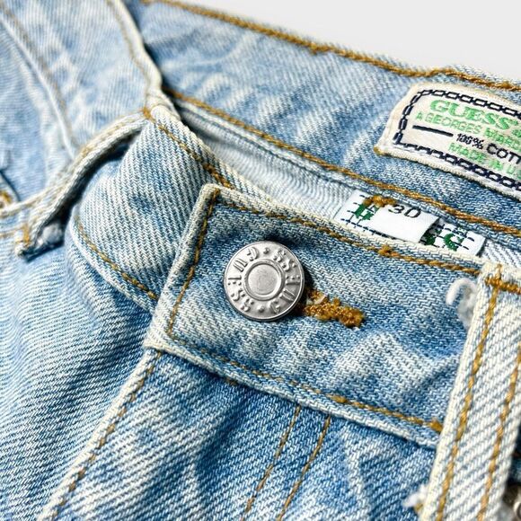 Vtg 90s Guess Jeans USA Blue Denim, Relaxed Taper Heavyweight, 80s USA Made 28 - Picture 3 of 8